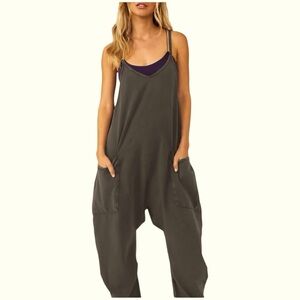 BOHOBLU Hot Shot Onesie Stylish Olive Green Loose design Jumpsuit, Large Pockets